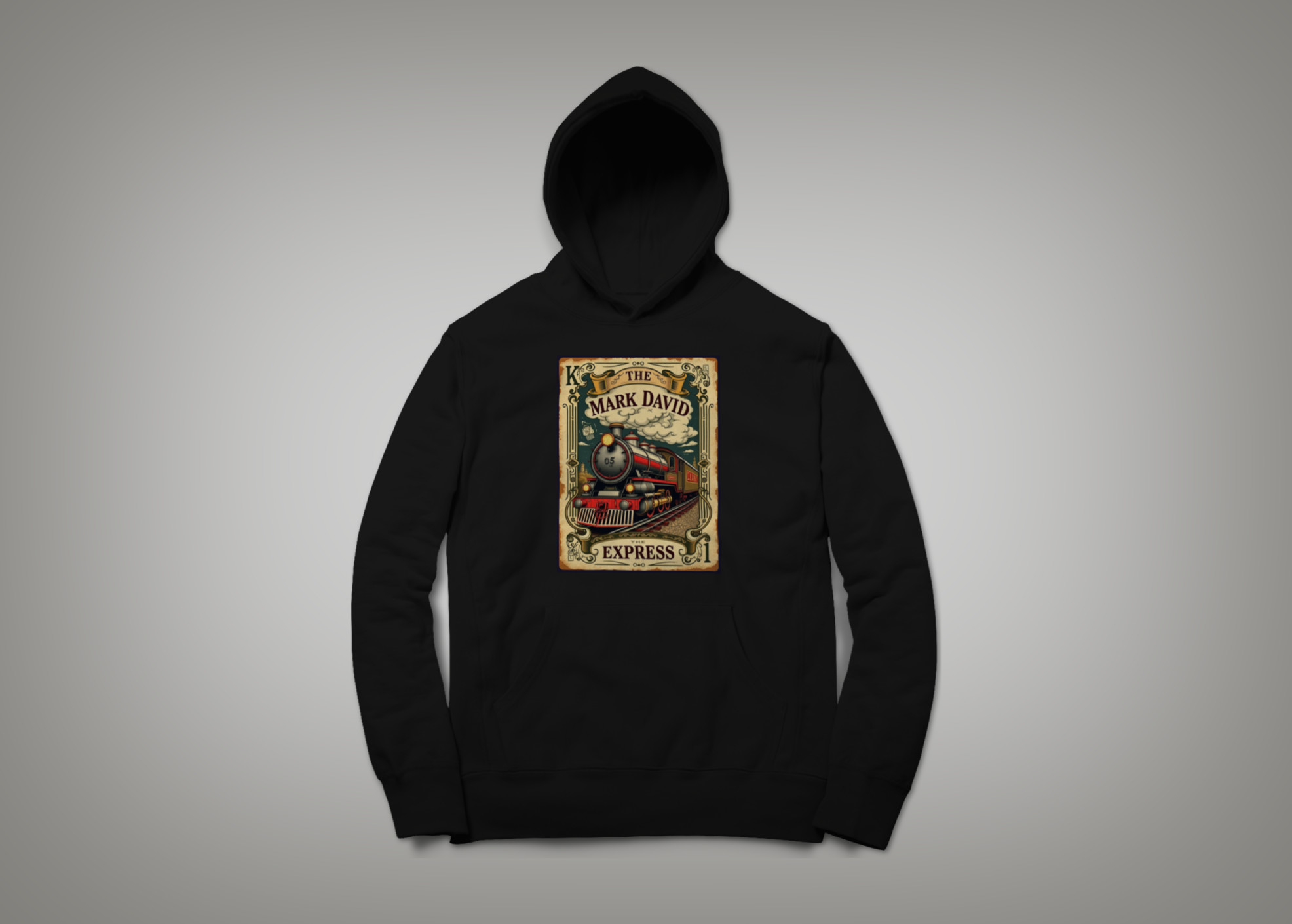 King of Steam — The Mark David Express black hoodie